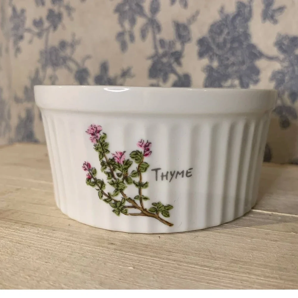 Crown Empire Porcelain China Japan Herbs Ramekin Souffle Bowl with Lid - Picture 2 of 7